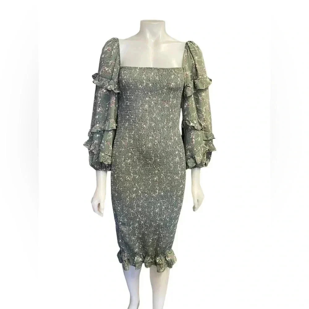 Petal & Pup Leia Dress Olive Size 10 - Picture 4 of 14
